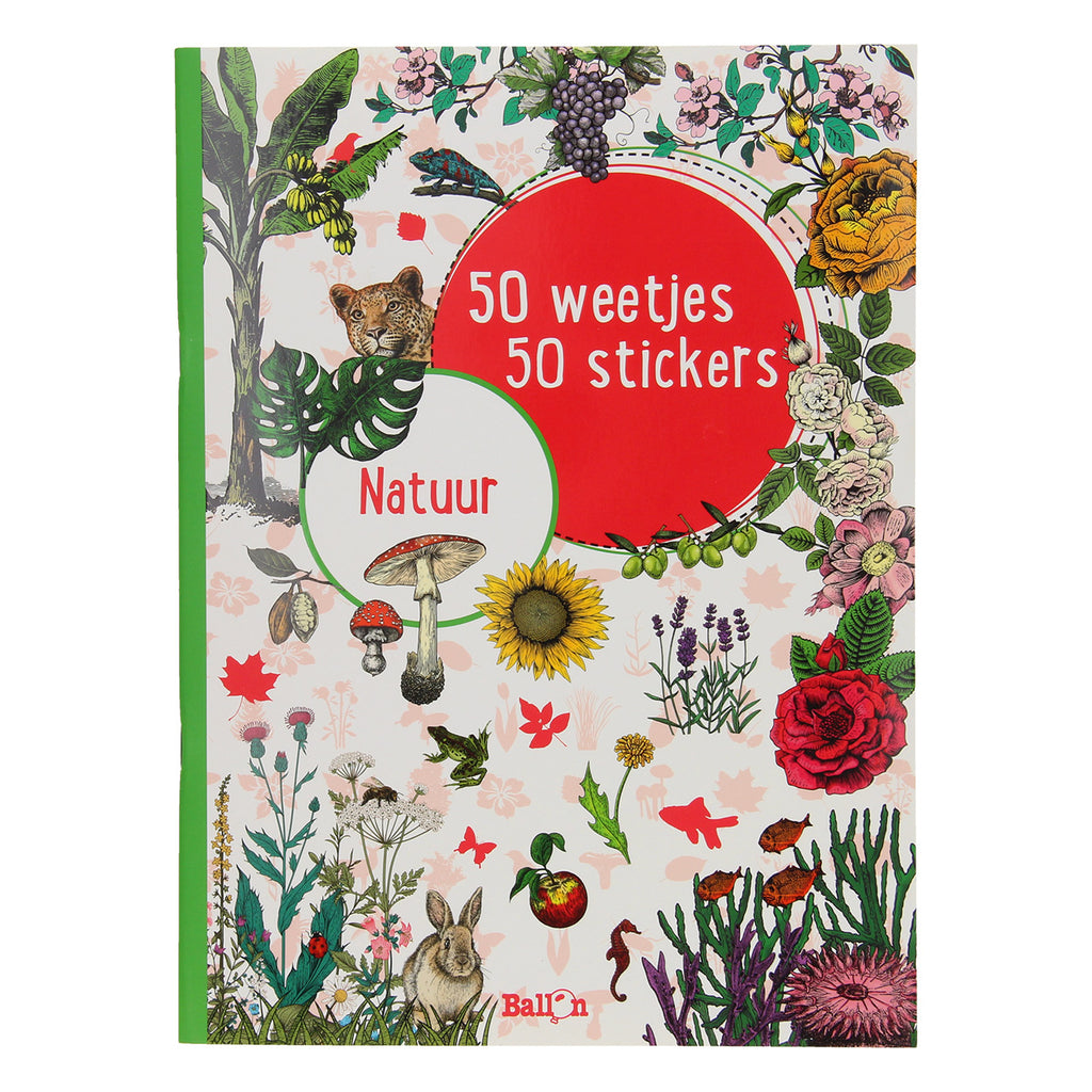 Ballon 50 weetjes, 50 stickers: natuur