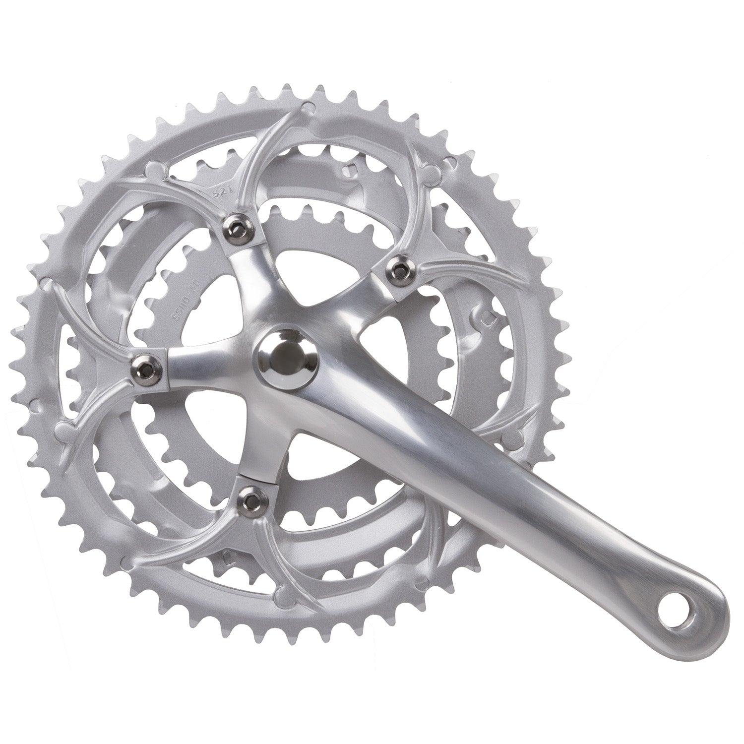 Mighty crankstel race 3 x 8 speed 30 42 52t aluminium - zilver