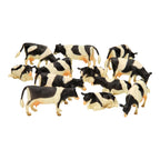 Kids globe koe 1:32 zwart wit liggend staand 12 st