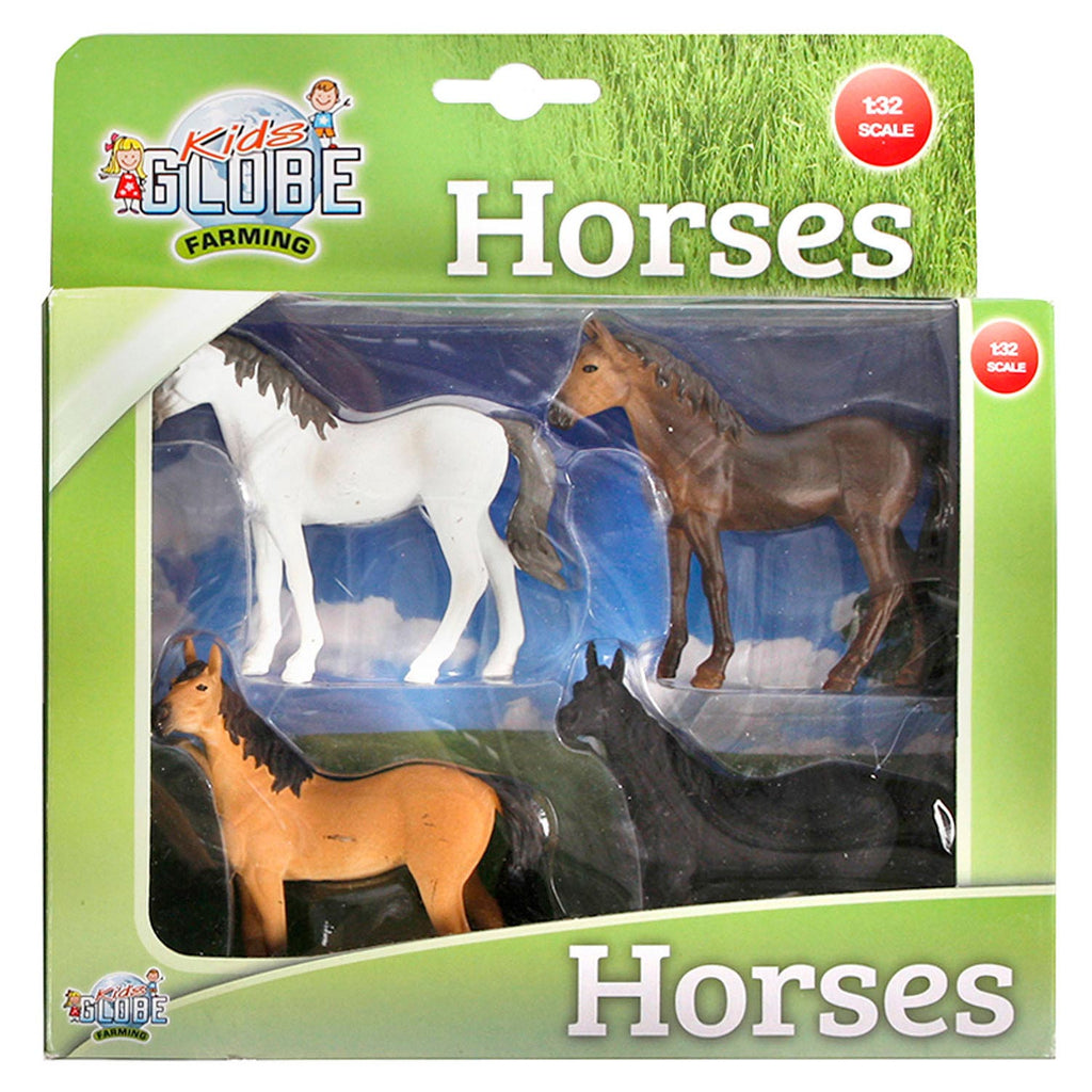 Kids globe paarden, 4st. 1:32