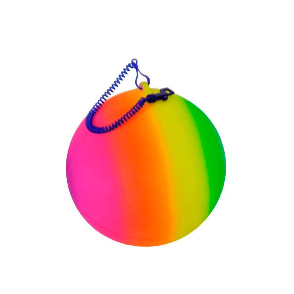 Regenboogbal met koord | 4 stuks