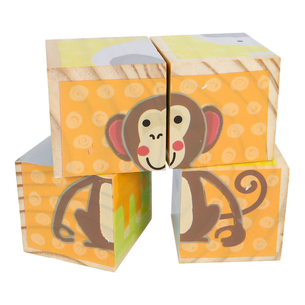 Toys amsterdam houten blokpuzzel dieren fsc, 4st.