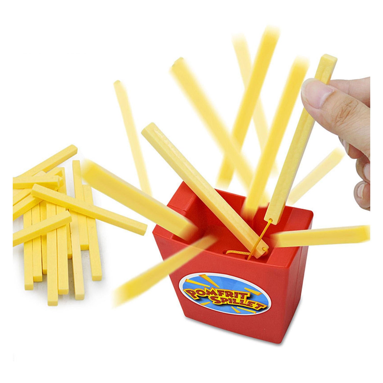 Vliegende franse frietjes kinderspel