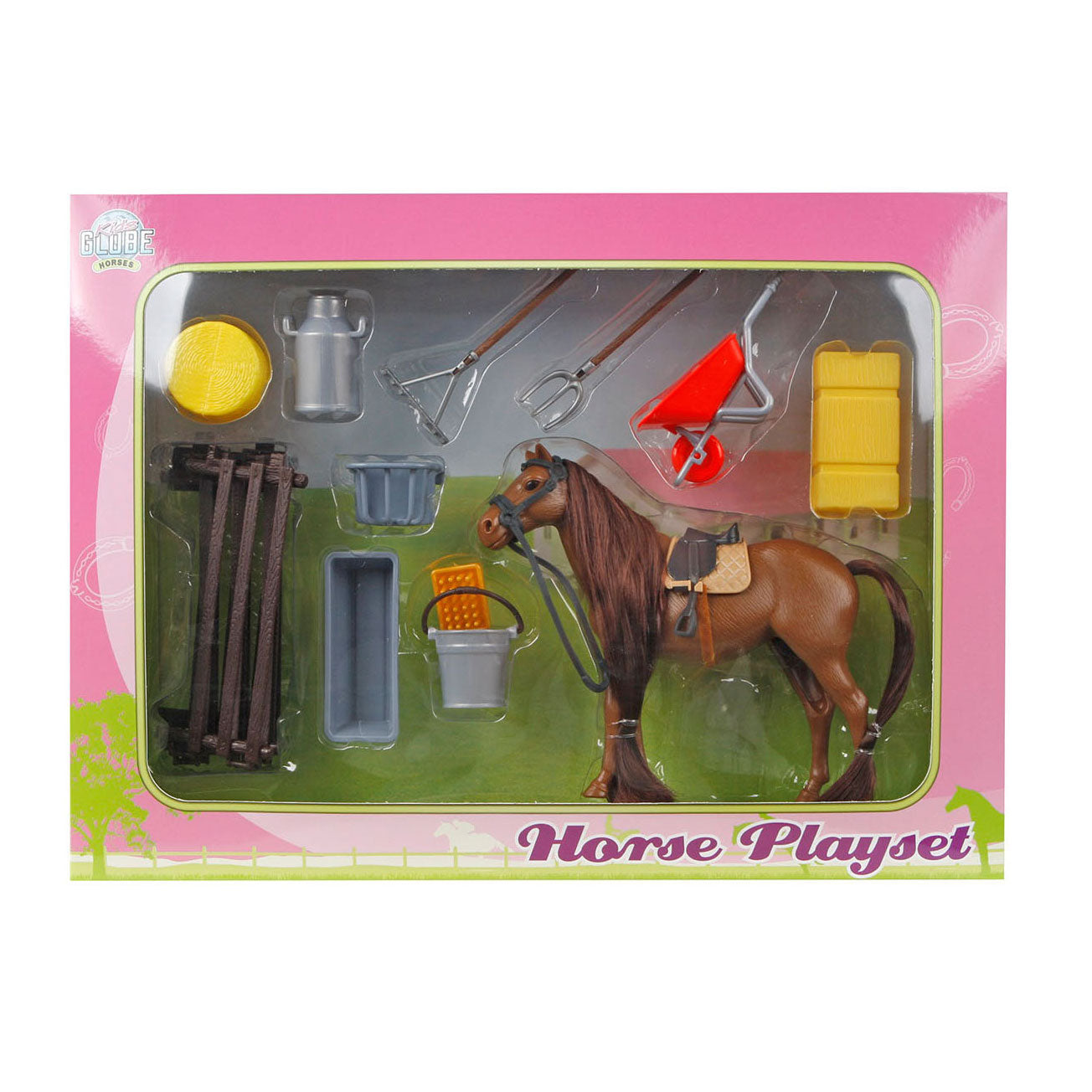 Kids globe speelset met paard 13cm