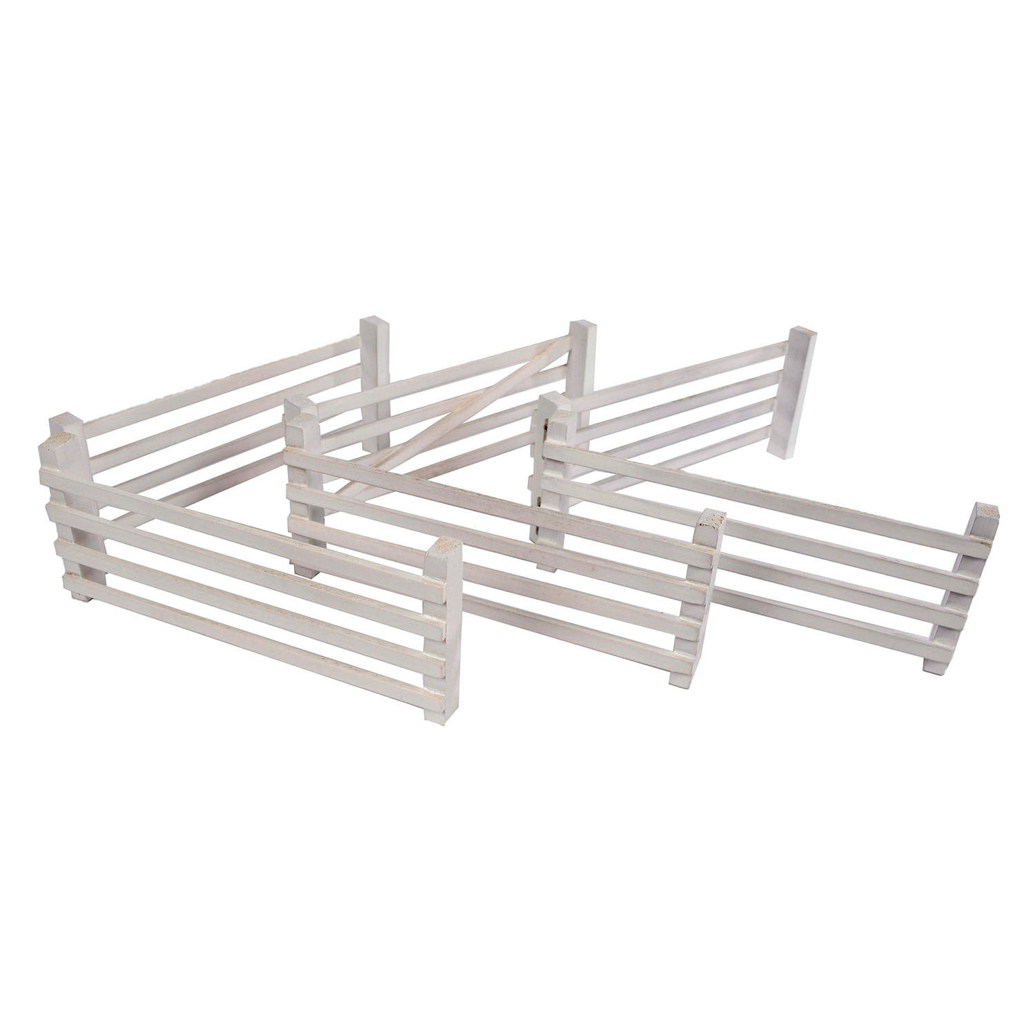 Kids globe horses houten hekken 6 stuks wit