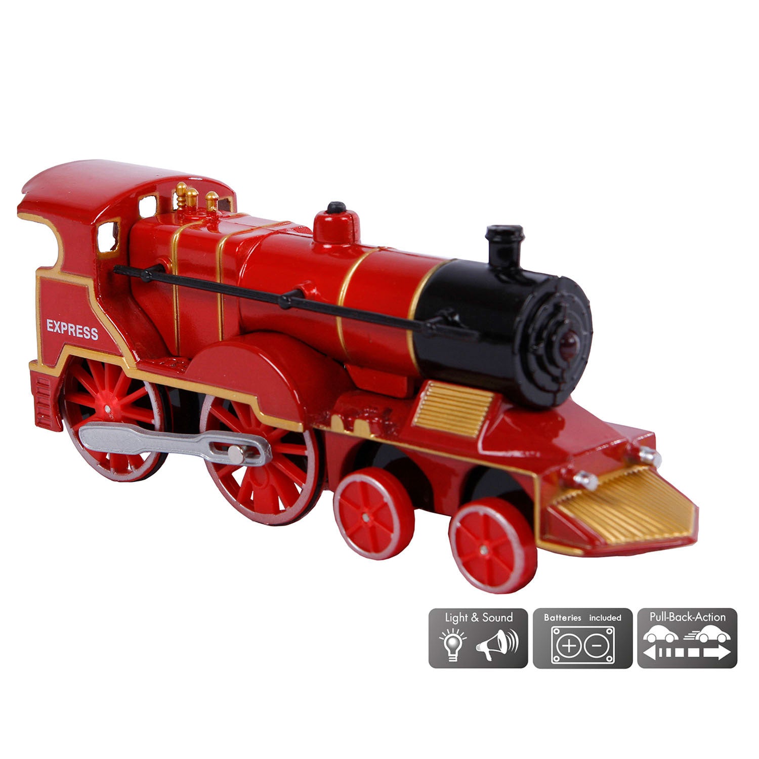 2-play die-cast locomotief met licht en geluid, 14cm