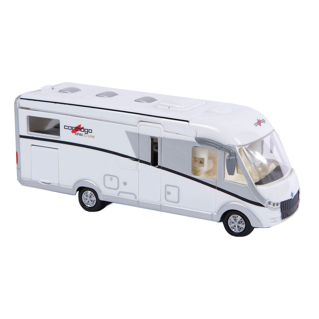 Kids globe die-cast carthago camper met licht, 16cm