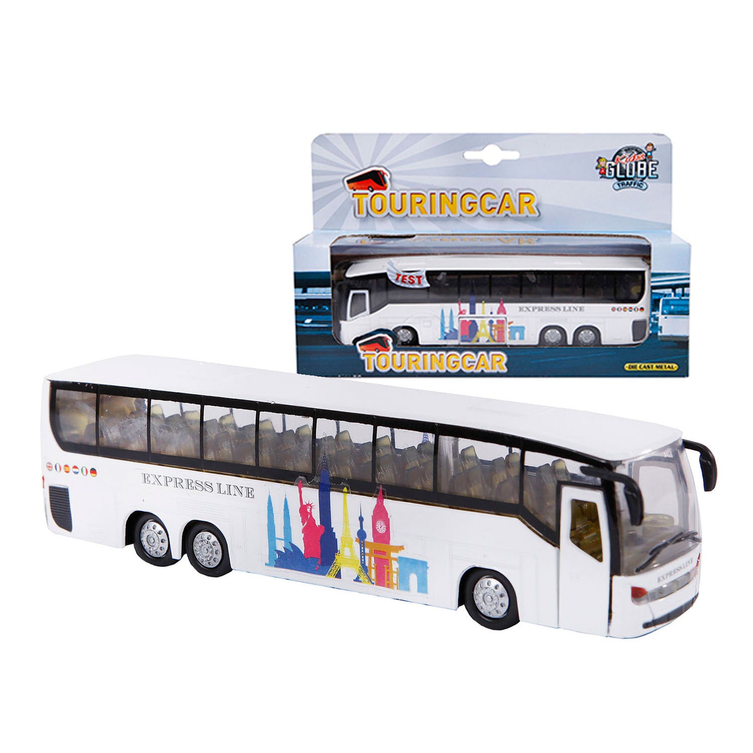 Kids globe shuttle bus licht en geluid 19cm