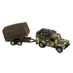 Kids globe land rover met aanhanger military