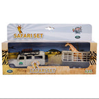 Kids globe landrover defender+giraffe trailer