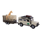 Kids globe landrover defender+giraffe trailer
