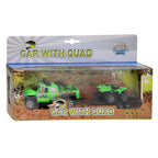 Kids globe terreinwagen met trailer+quad
