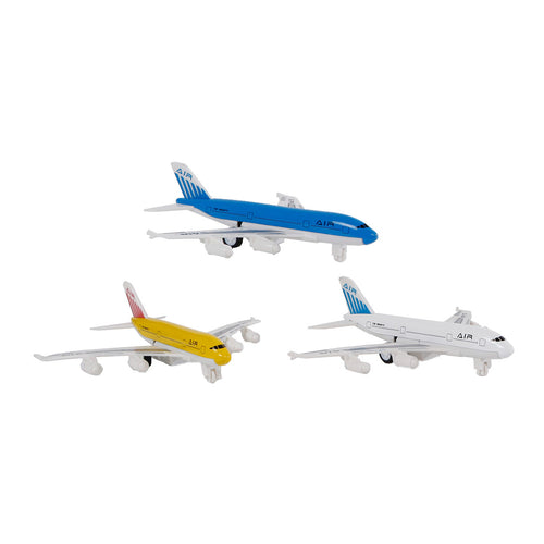 2-play die-cast pull back vliegtuig, 14cm