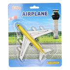 2-play die-cast pull back vliegtuig, 14cm