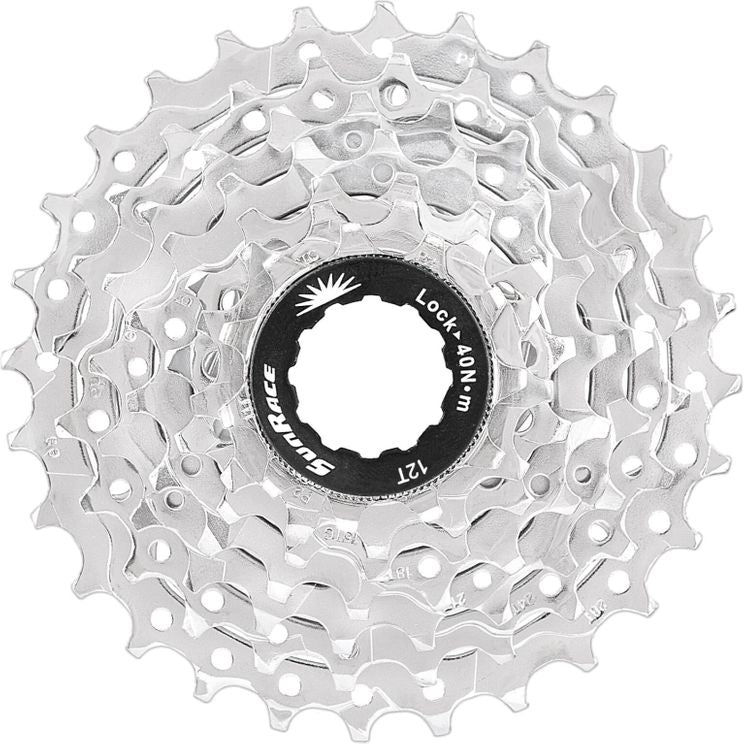 sunrace csm63 7 speed cassette 12-28t zilver in box