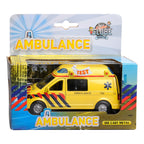 Kids globe die cast pull back ambulance met licht