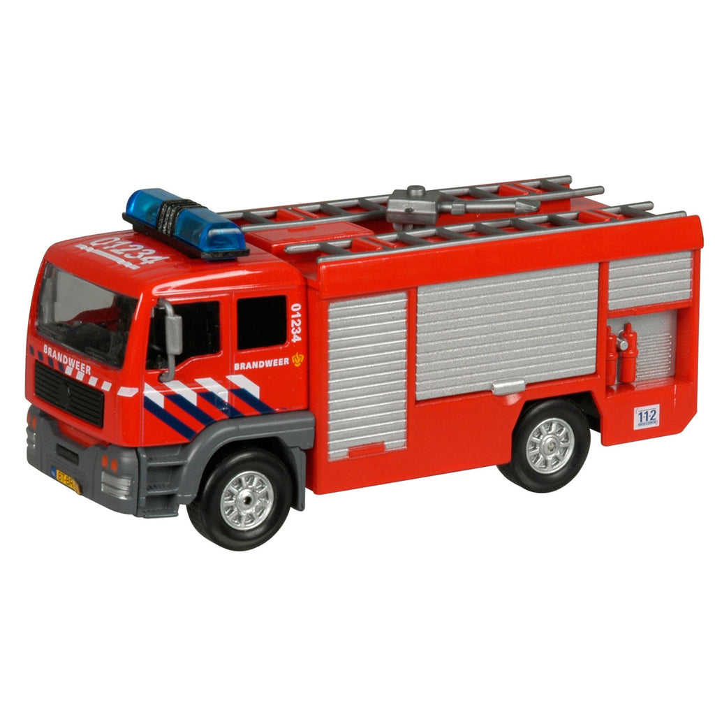 Kids globe die cast brandweer tank auto