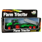 Kids globe tractor met aanhanger licht geluid 1:32