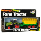 Kids globe tractor met aanhanger licht geluid 1:32