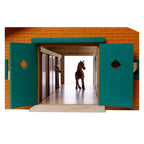 Kids globe paardenstal hout met 9 paardenboxen 1:32