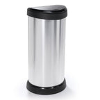 Curver decobin 40l push zilver zwart