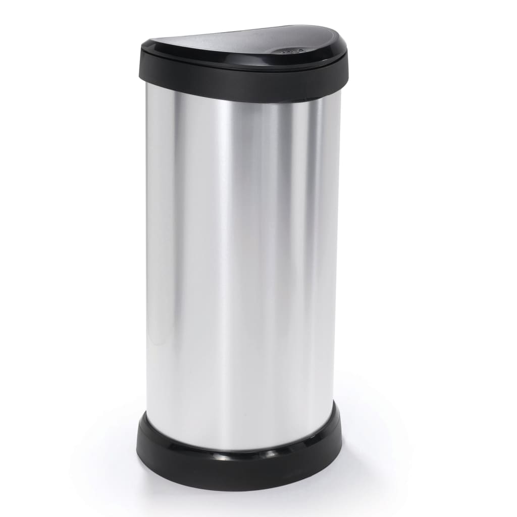 Curver decobin 40l push zilver zwart