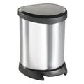 Curver decobin ovalen pedaalemmer 5l zilver zwart