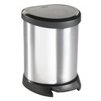 Curver decobin ovalen pedaalemmer 5l zilver zwart