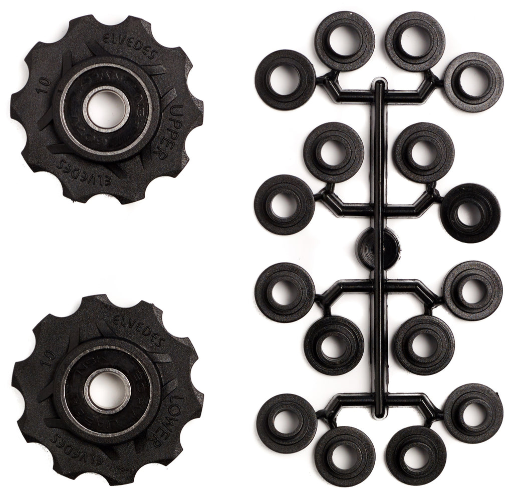 derailleurwieltjes 10 tanden 8S zwart 2 stuks