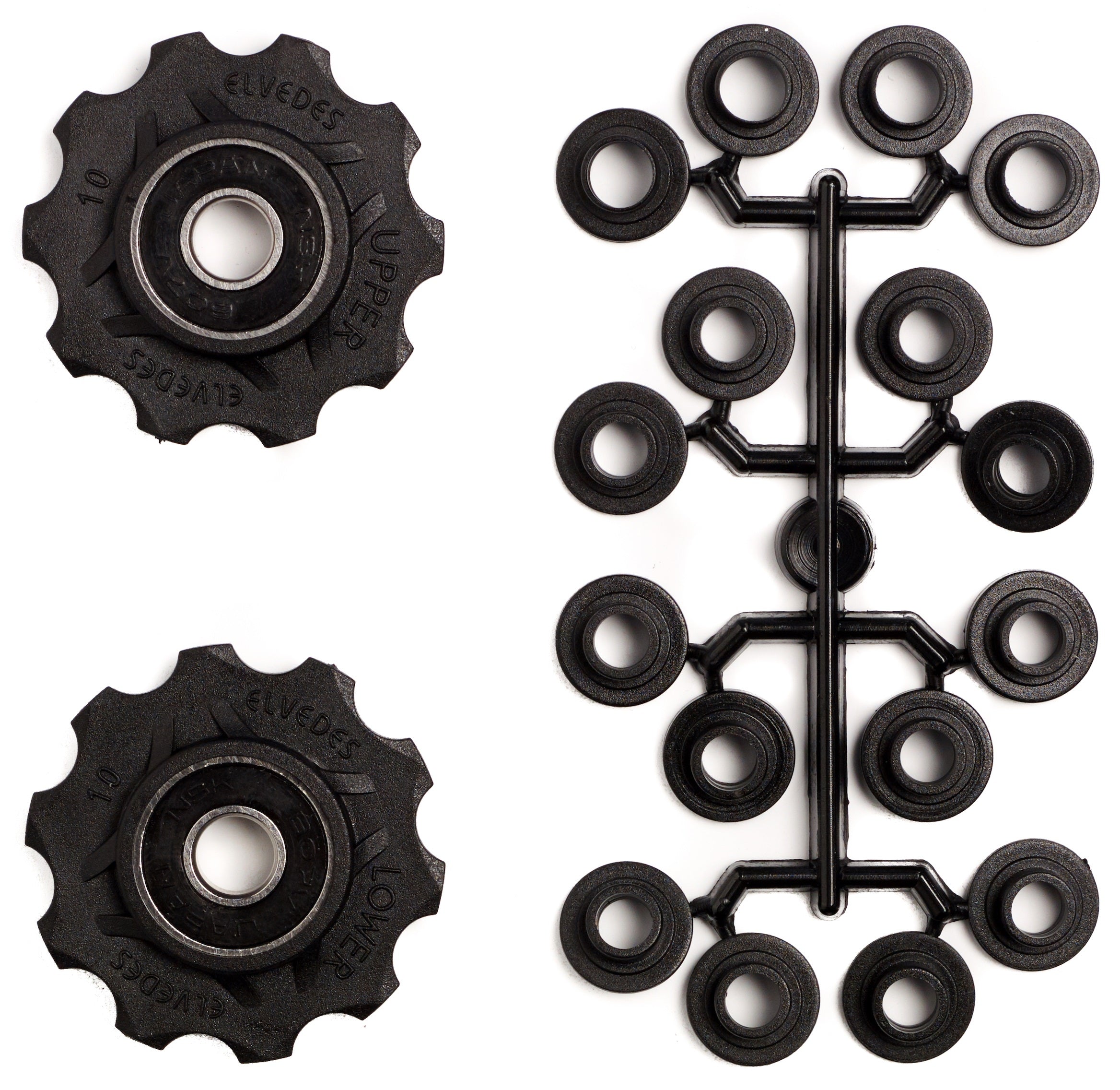 derailleurwieltjes 10 tanden 8S zwart 2 stuks