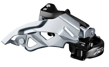 shimano voorderailleur 3 x 9-speed acera t3000 top swing dual pull 48t - zwart zilver