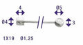Elvedes schakel binnenkabel 2250mm rvs ø1,25mm n t-nippel