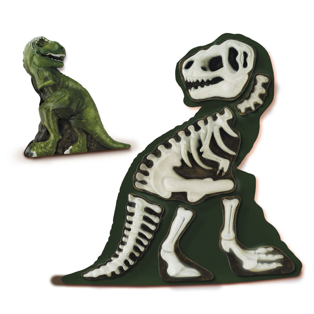 Ses gieten en schilderen - glow in the dark dino skelet