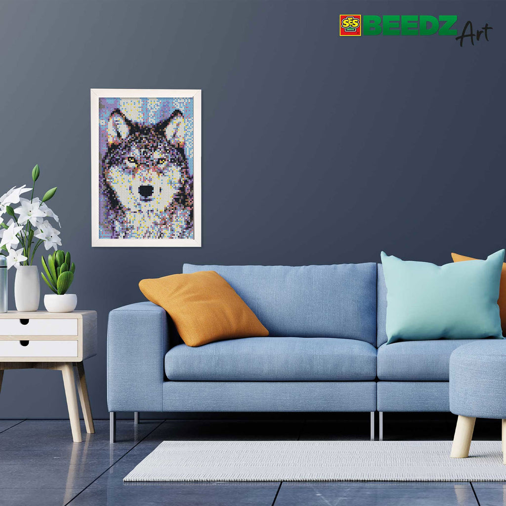 Ses beedz art: strijkkralen wolf | 2 stuks
