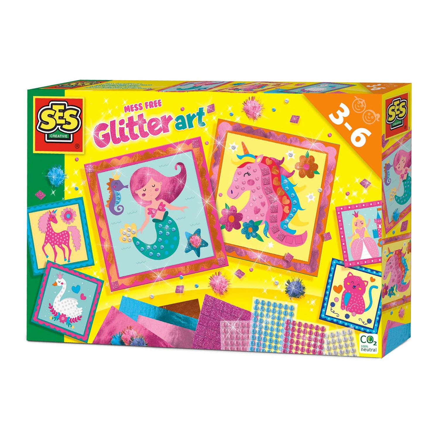 Ses knoeivrije glitter kunst zonder knoeien
