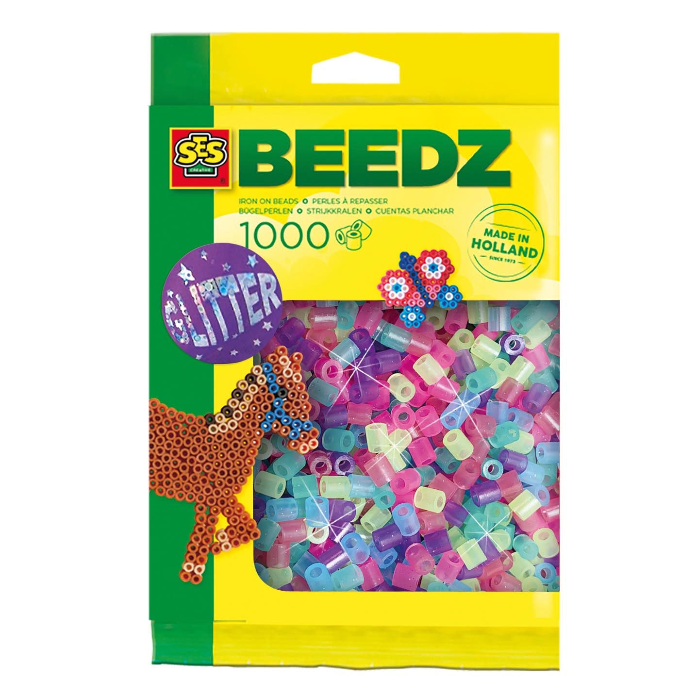 Ses creative ses strijkkralen - mix glitter, 1000st.