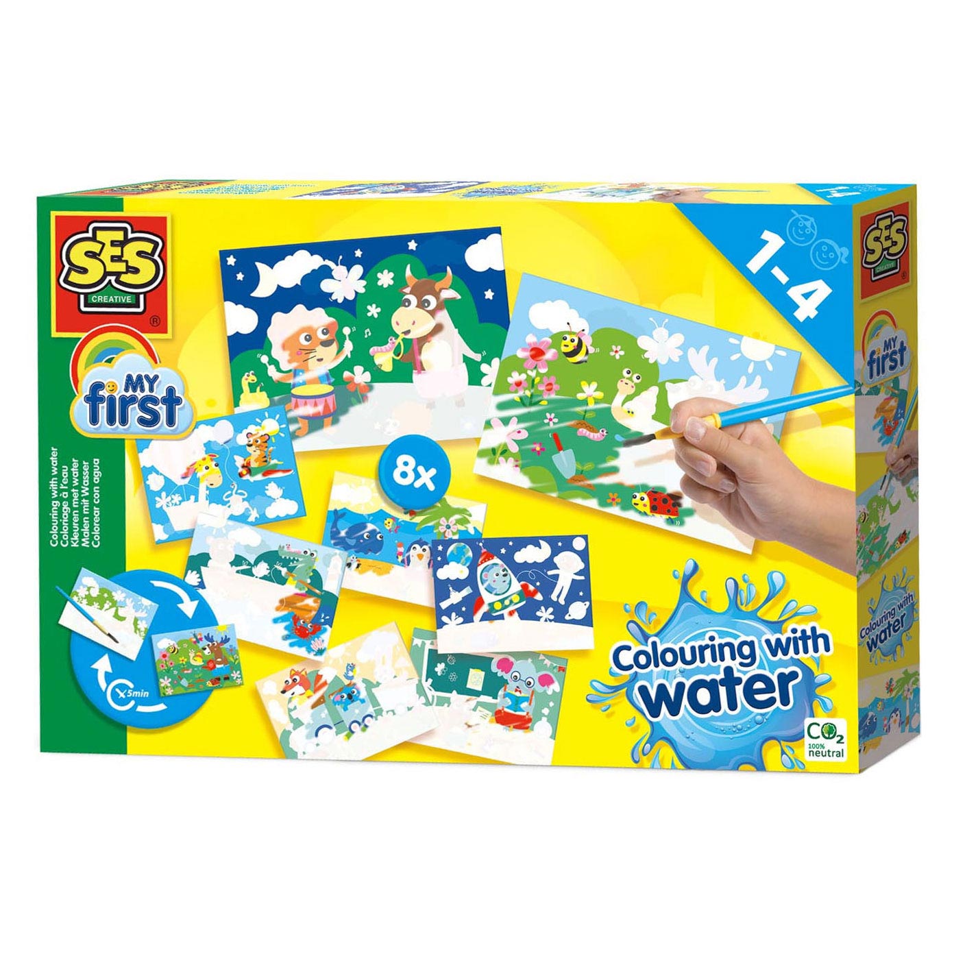 Ses creative ses my first - kleuren met water megaset verborgen dieren