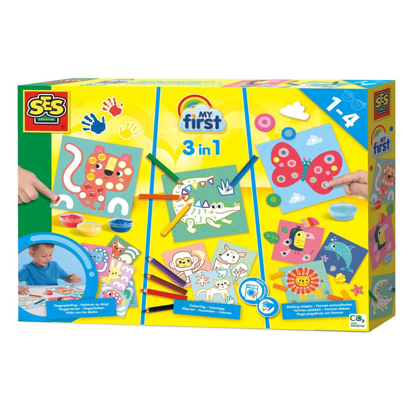 Ses creative ses my first - 3in1 vingerverven, kleuren, vormen plakken