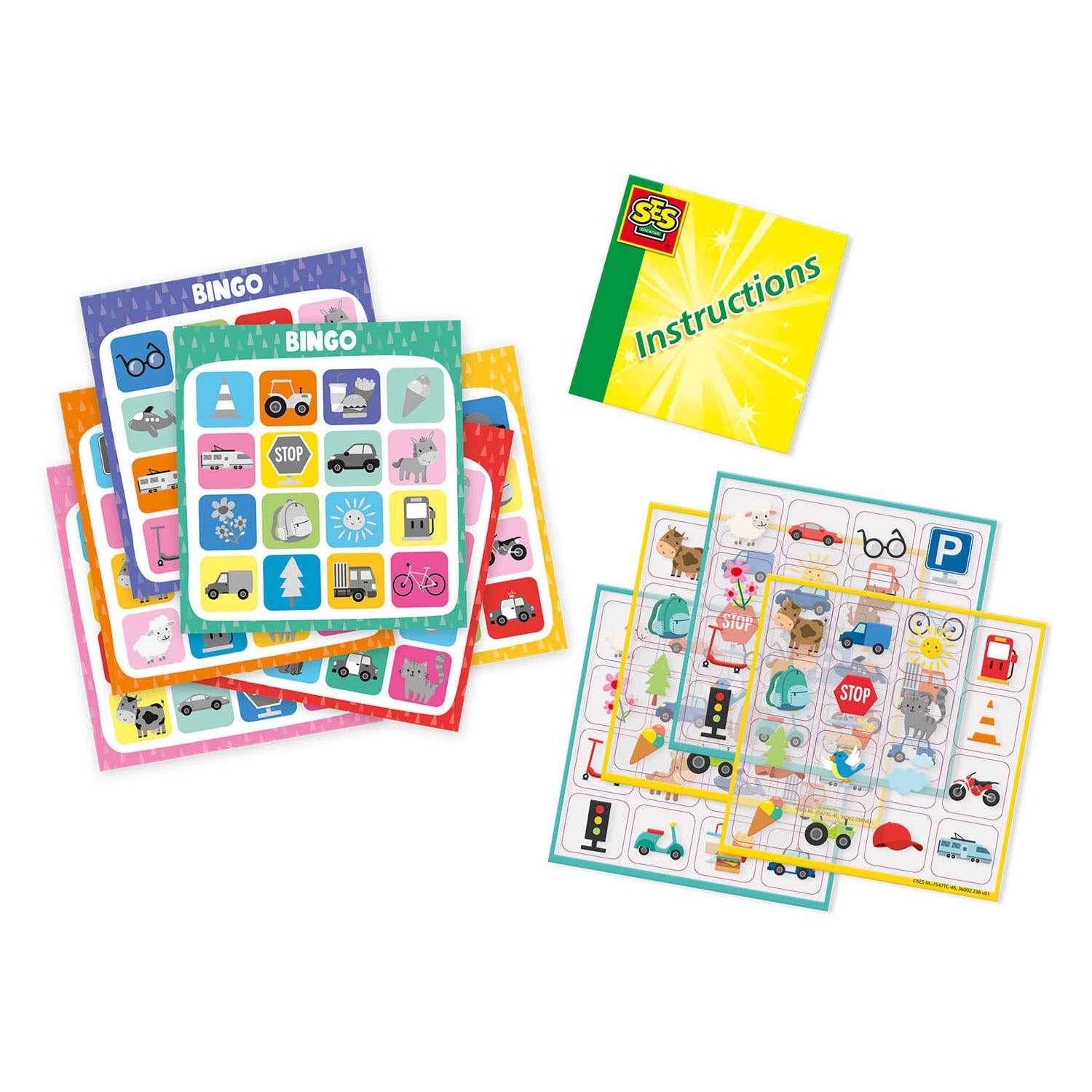 Ses reisspel raamsticker bingo