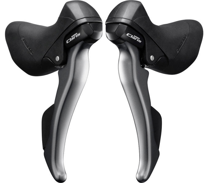 Shimano versteller- remhendelset 2 x 8 speed claris st-r2000 - grijs zwart