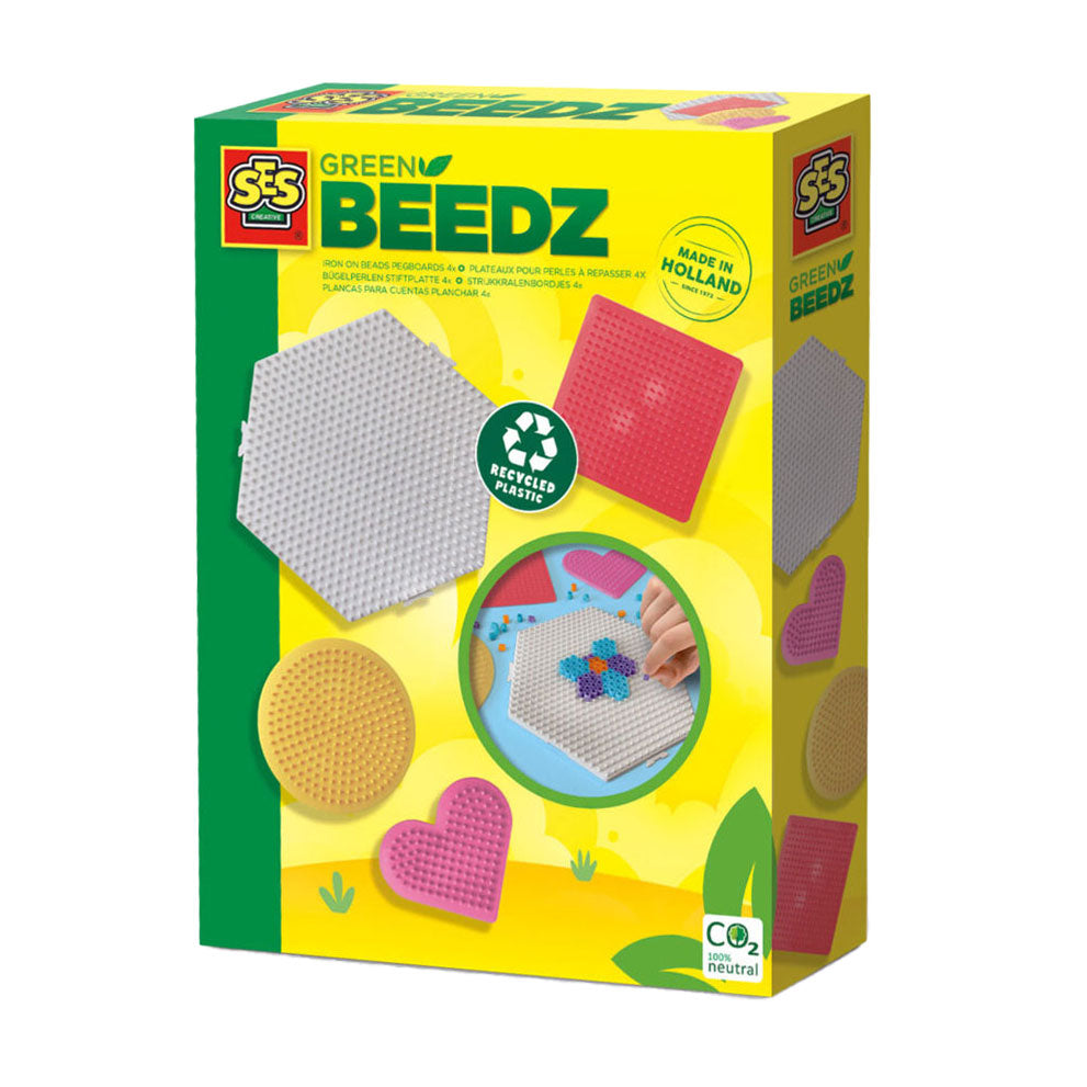 Ses creative ses green beedz - strijkkralen legborden, 4st.