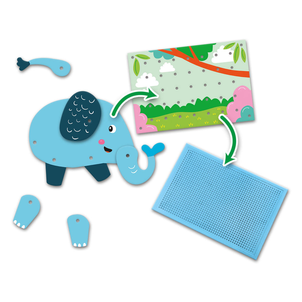 Ses ik leer mozaiek dieren puzzel | 6 stuks