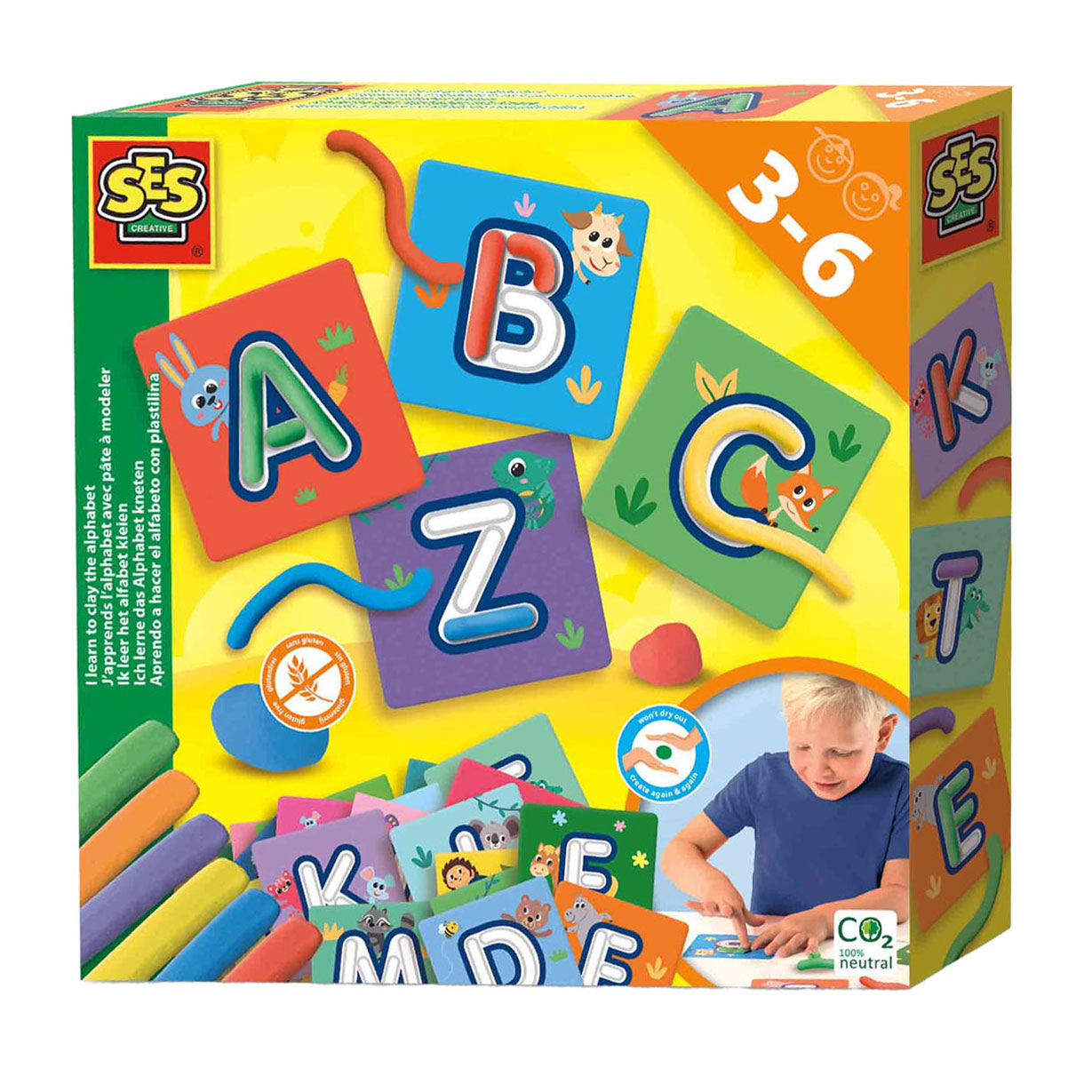 Ses ik leer het alfabet kleien - 6 kleuren klei