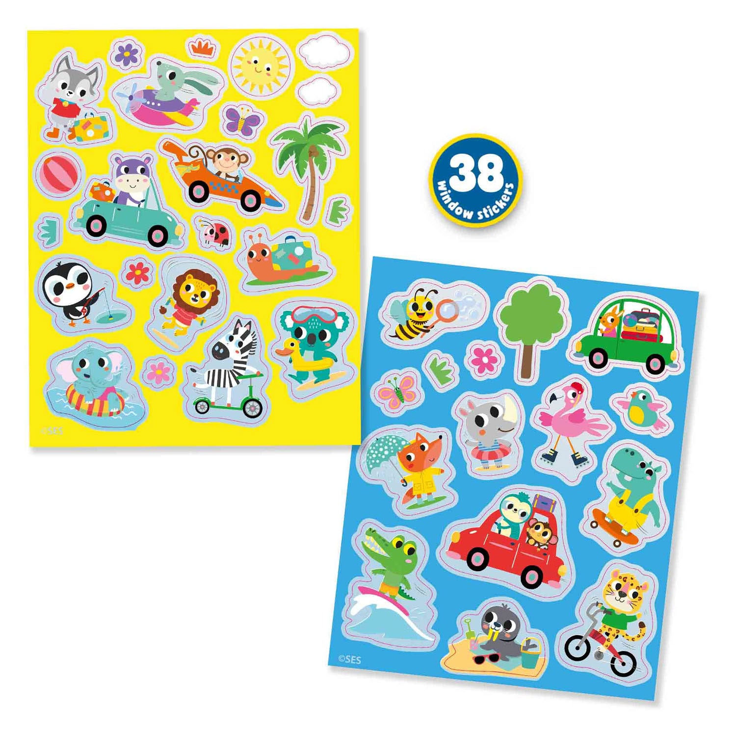 Ses raamstickers voertuigen | 6 stuks