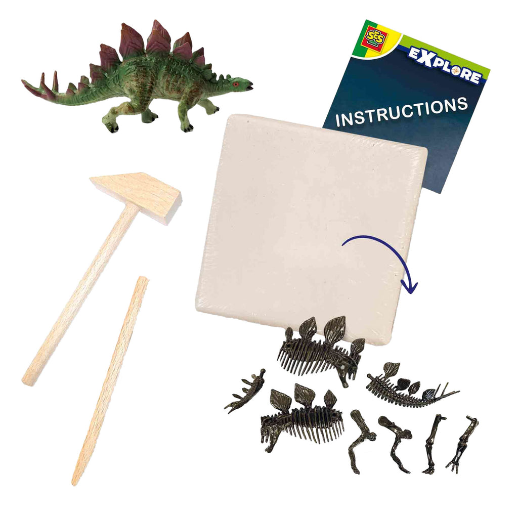 Ses creative ses explore dino en skelet opgraven 2in1- stegosaurus