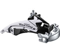 Shimano voorderailleur 3 x 6 7-speed tourney fd-ty510 top swing dual pull - lage klem - 42t (66-69°) - zwart zilver