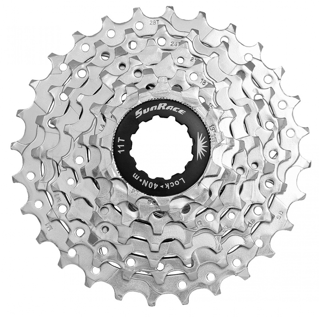 sunrace csm63 7 speed cassette 12-28t zilver in box