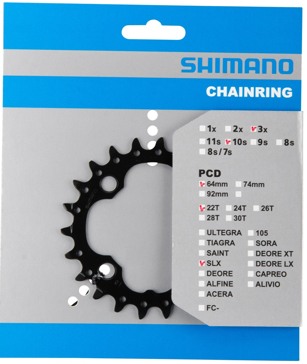 Shimano kettingblad fc-m672 deore 22t 64mm zwart y1nw22000