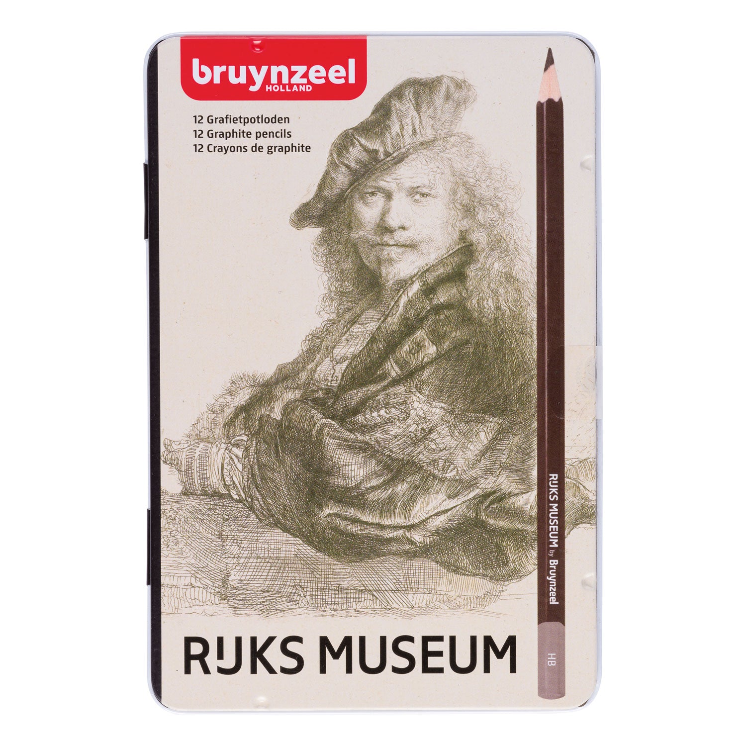 Bruynzeel • blik 12 grafietpotloden rijksmuseum - rembrandt van rijn