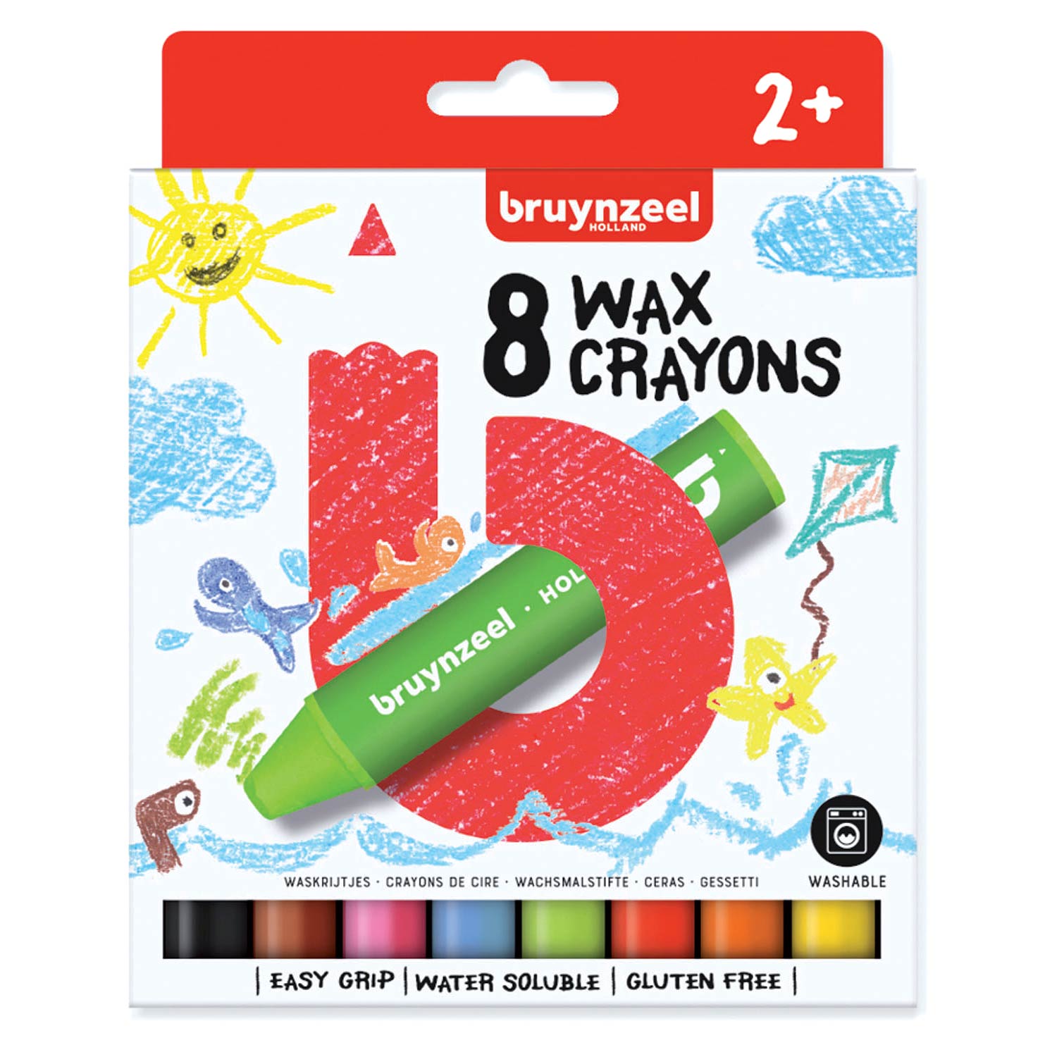 Bruynzeel kids waskrijtjes, 8st.
